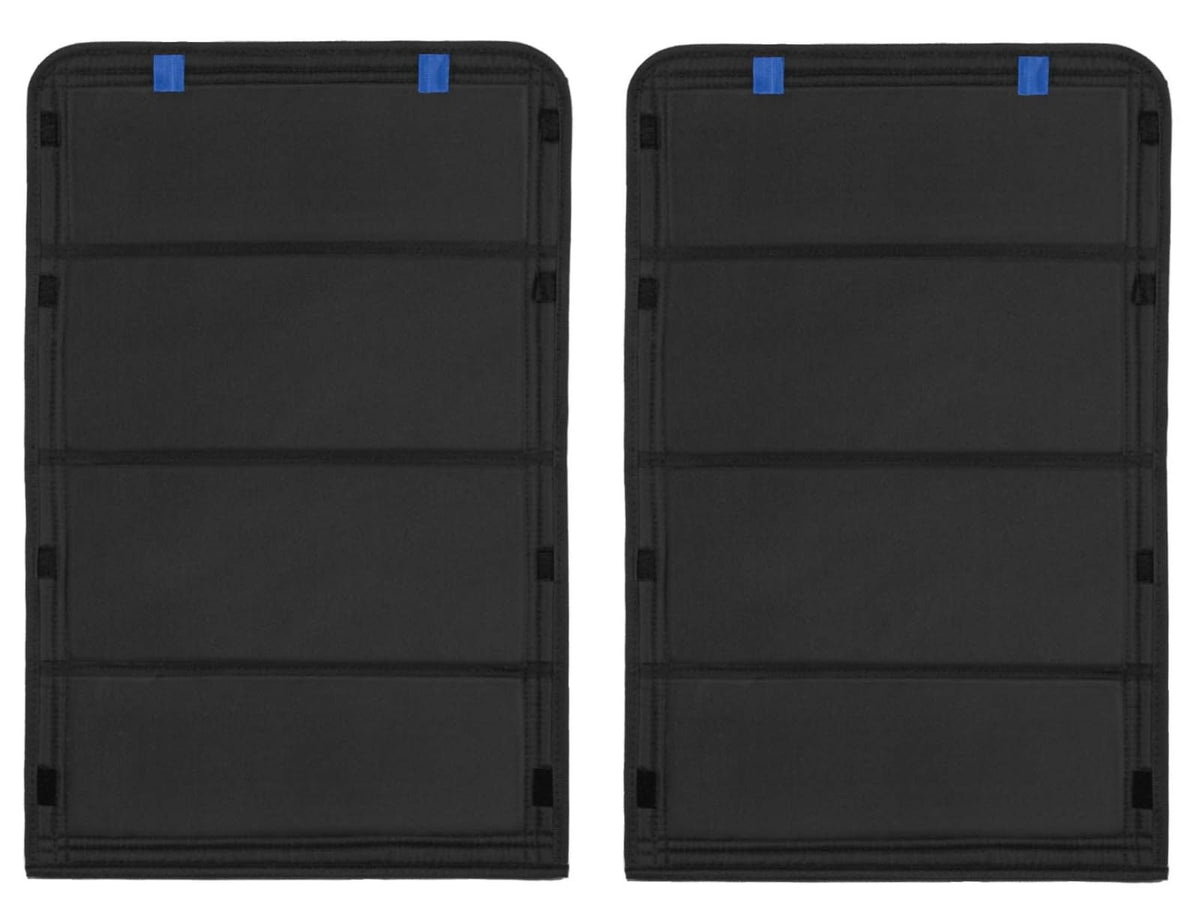 funomo 2 Pack RV Door Window Shade - Blackout Cover, UV Protection, Waterproof Thickened Oxford Fabric, 25inL x 16inW, Black